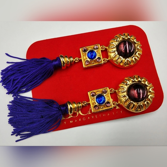 Authentic VINTAGE Clip-on Earrings by Margaretha Ley ESCADA. Early 1990s - Picture 3 of 13